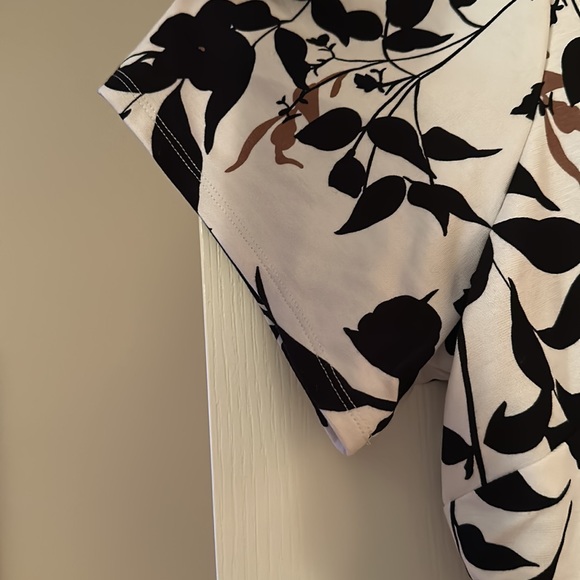 Womens Liz Claiborne short Sleeve Shirt Black/white/tan 2x - Picture 5 of 6